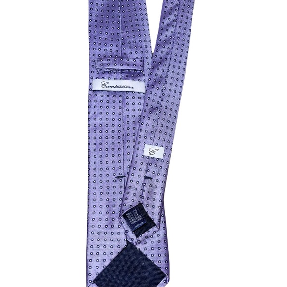 Camicissima Men’s Purple Silk Tie - Picture 4 of 4